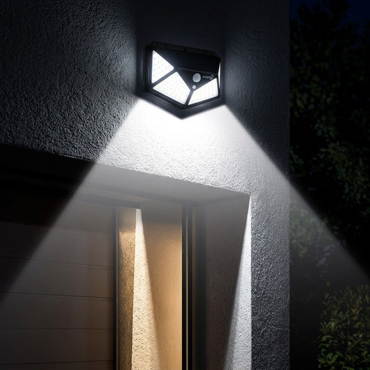 Set 10 Lampi Solare 100 LED-uri, Iluminare Puternica Exterior, 3 Moduri de Functionare